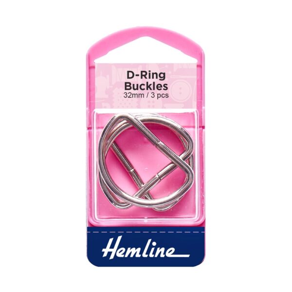 Hemline - D-Rings | Nickle | 32mm | 3pce